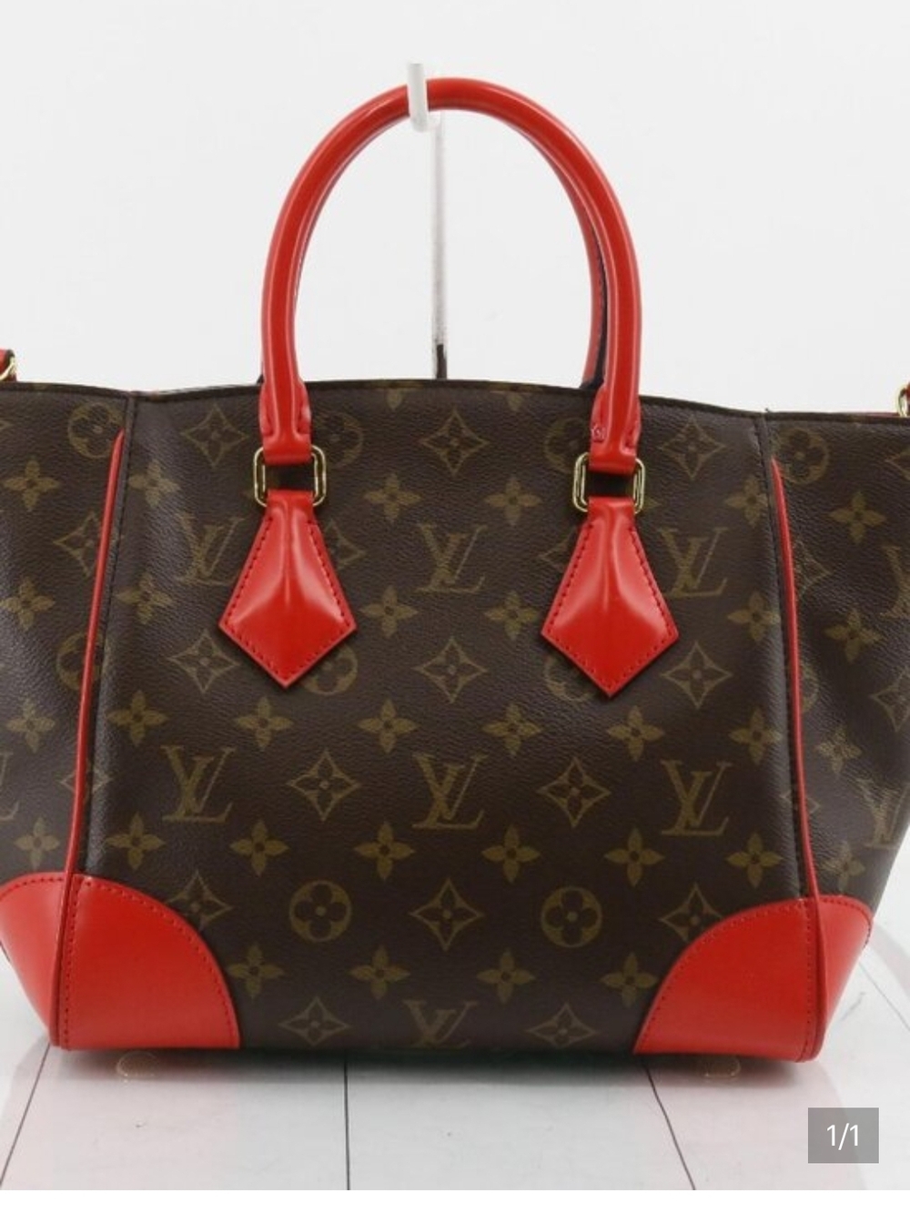 Louis Vuitton Monogram Tote with Red Trim and Handles